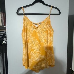 Sienna Sky Mustard Leaf Print Camisole